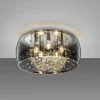 Plafondlamp Crystel van glas, chroom, Ø 50 cm