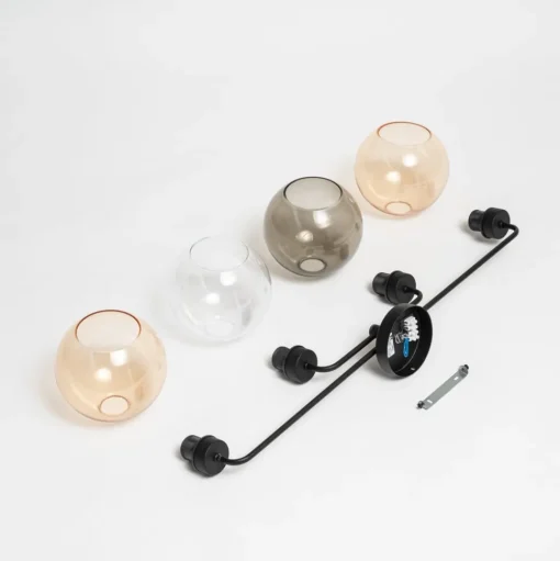 Plafondlamp Cubus 4-lamps helder/amber/grijs