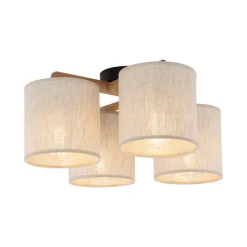 Plafondlamp Deva, 4-lamps, textiel