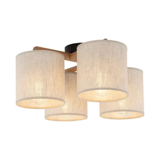 Plafondlamp Deva, 4-lamps, textiel