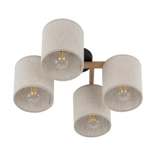 Plafondlamp Deva, 4-lamps, textiel