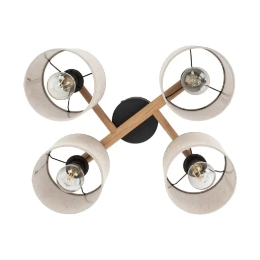 Plafondlamp Deva, 4-lamps, textiel