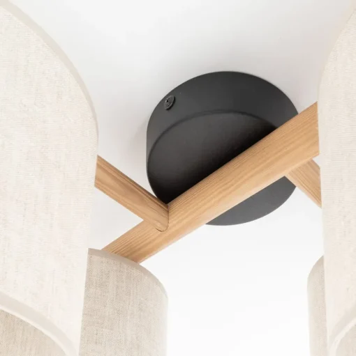 Plafondlamp Deva, 4-lamps, textiel