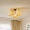 Plafondlamp Deva, textiel, 3-lamps