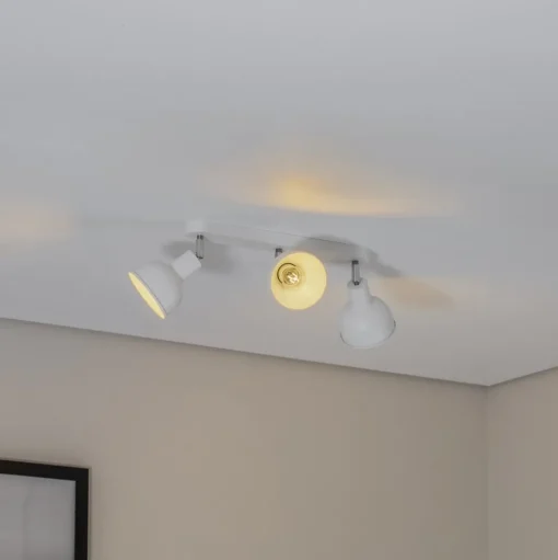Plafondlamp Elba, 40 cm, 3-lamps, wit, metaal, E27