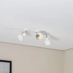 Plafondlamp Elba, 40 cm, 3-lamps, wit, metaal, E27