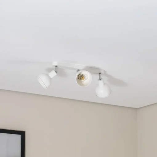 Plafondlamp Elba, 40 cm, 3-lamps, wit, metaal, E27