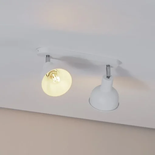 Plafondlamp Elba, 34 cm, 2-lamps, wit, metaal, E27