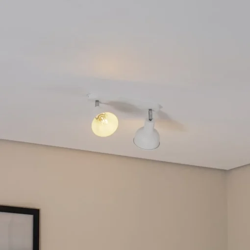 Plafondlamp Elba, 34 cm, 2-lamps, wit, metaal, E27