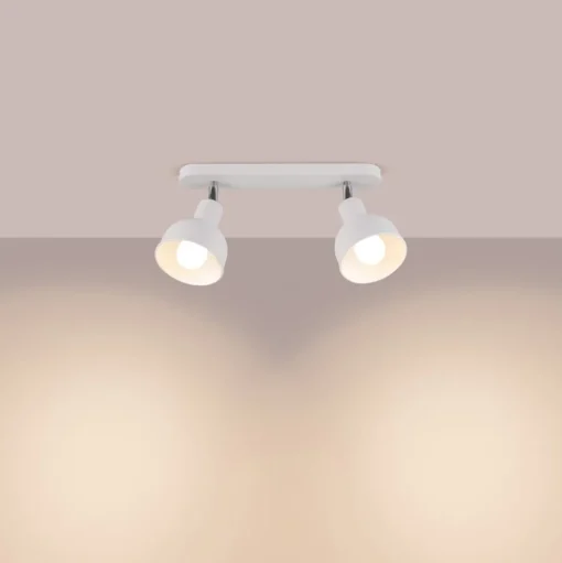 Plafondlamp Elba, 34 cm, 2-lamps, wit, metaal, E27