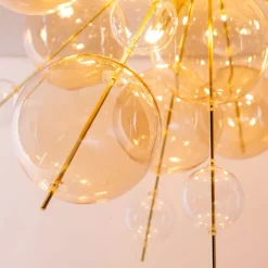 Plafondlamp Explosion met amberkleurige bollen