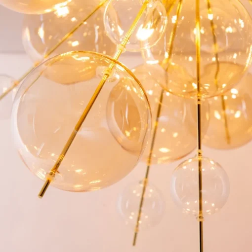 Plafondlamp Explosion met amberkleurige bollen
