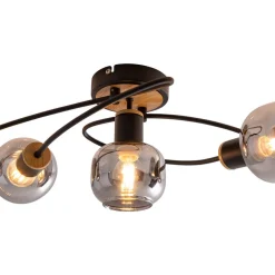 Plafondlamp Fumoso, 5-lamps, zwart