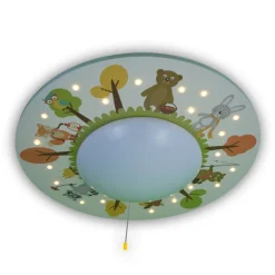 Plafondlamp grappige bosdieren, 1-lamp, 20 LEDs