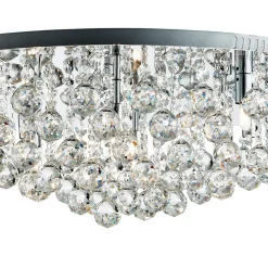 Plafondlamp Hanna chroom kristallen bollen 80 cm