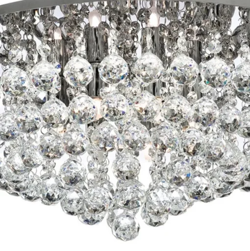 Plafondlamp Hanna chroom glazen kristallen bollen