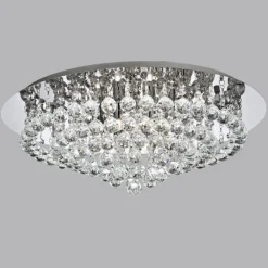 Plafondlamp Hanna chroom glazen kristallen bollen
