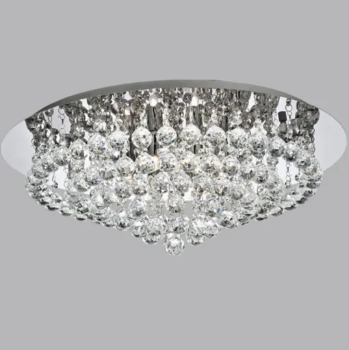 Plafondlamp Hanna chroom glazen kristallen bollen