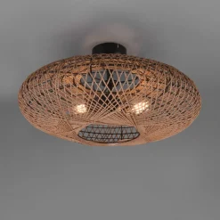 Plafondlamp Hedda van sisal en metaal