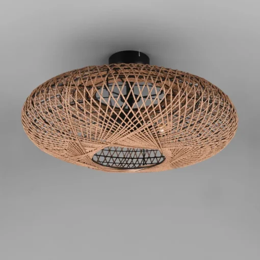 Plafondlamp Hedda van sisal en metaal