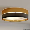 Plafondlamp Hilton, zwart/goud, Ø 60 cm