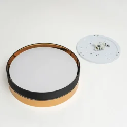 Plafondlamp Hilton, zwart/goud, Ø 60 cm