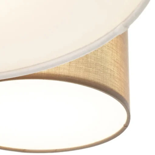 Plafondlamp Hotel met vijf textiel lampenkappen
