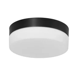Plafondlamp Ikaro zwart, Ø 24 cm, metaal, kunststof