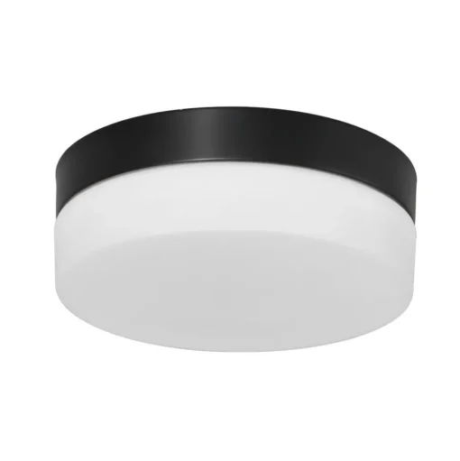 Plafondlamp Ikaro zwart, Ø 24 cm, metaal, kunststof