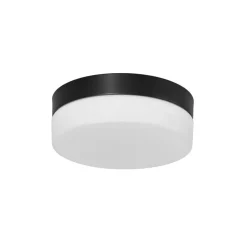 Plafondlamp Ikaro zwart, Ø 18 cm, metaal, kunststof