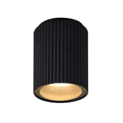 Plafondlamp Kyklop Ripple, zwart, aluminium, GU10
