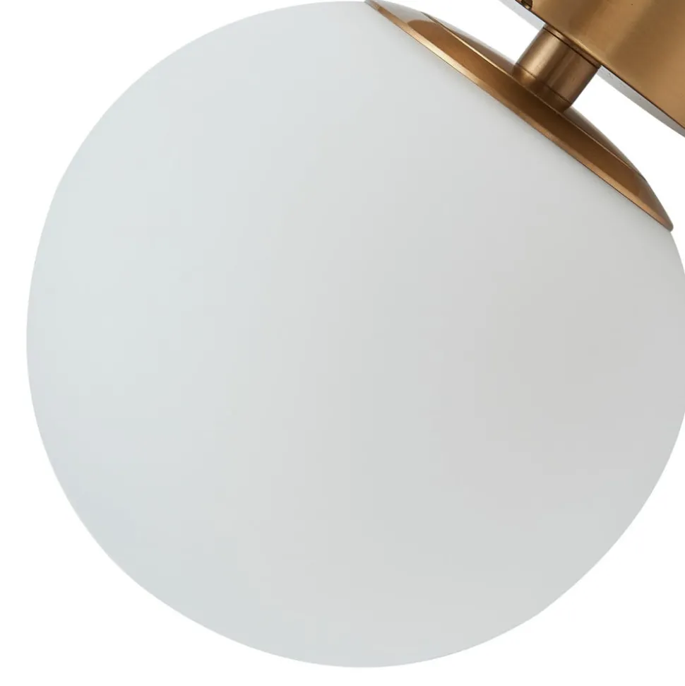 Plafondlamp Lucande Bidolo, messingkleurig, glas, 15 cm, IP44