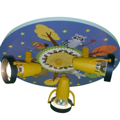 Plafondlamp Lustige bosdieren met 3 spots