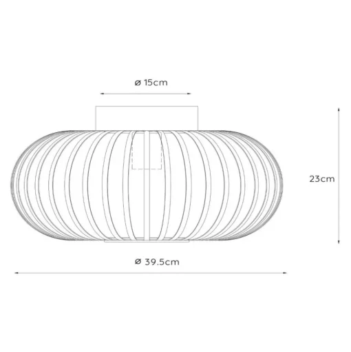 Plafondlamp Manuela, Ø 40 cm, zwart