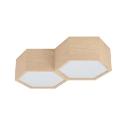 Plafondlamp Mirlas van hout, 2-lamps