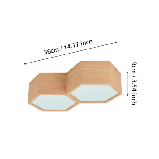 Plafondlamp Mirlas van hout, 2-lamps