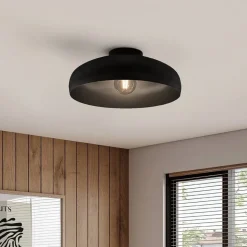 Plafondlamp Mogano, Ø 40 cm, zwart, staal
