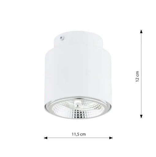 Plafondlamp Nano, wit, 1-lamp, metaal