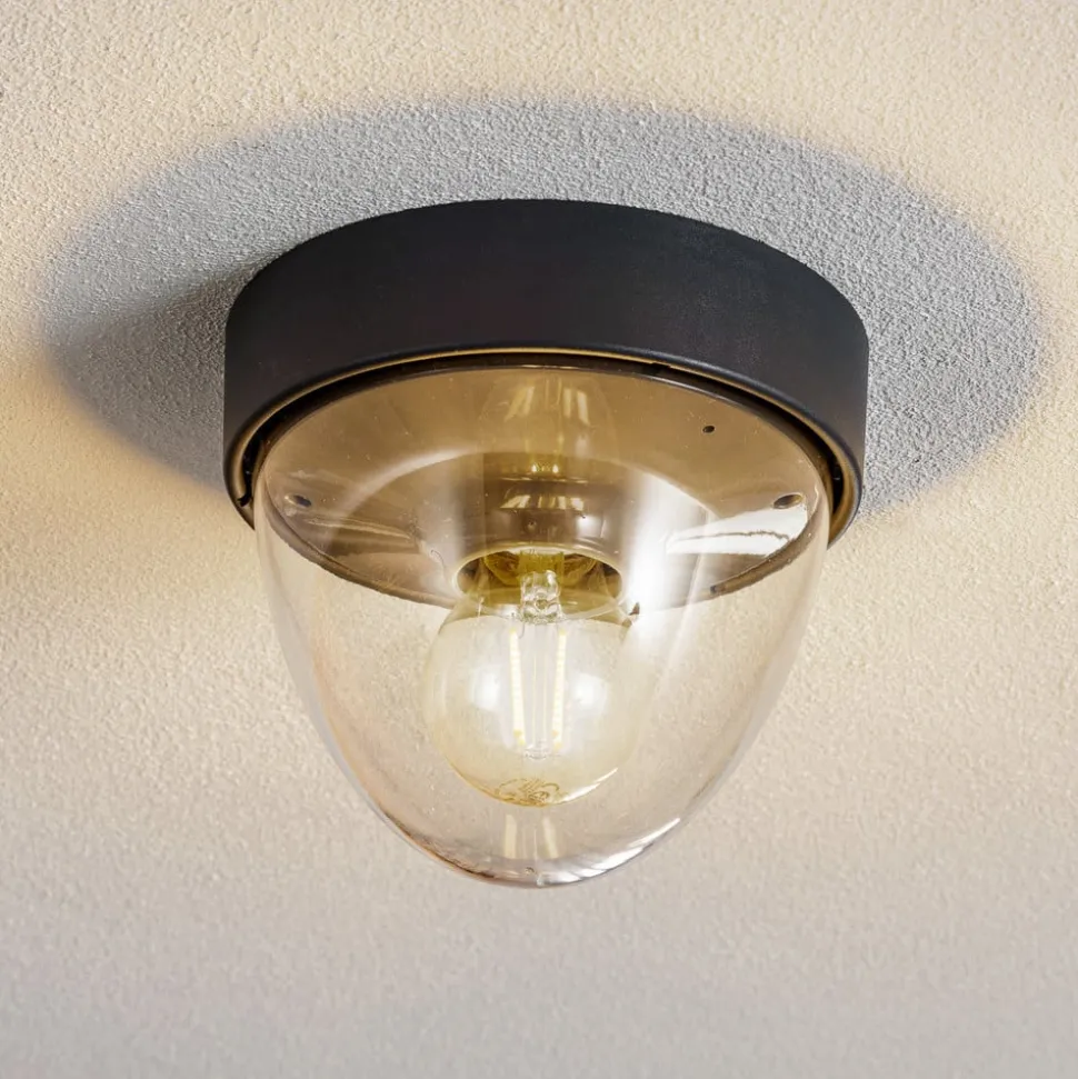 Plafondlamp Nook met heldere kap, grafiet