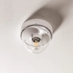 Plafondlamp Nook met heldere kap, wit