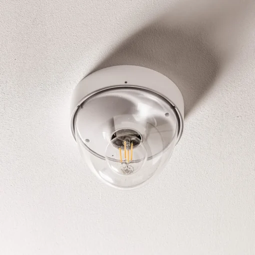 Plafondlamp Nook met heldere kap, wit