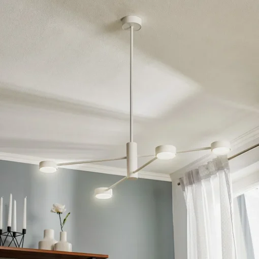 Plafondlamp Orbit IV, wit, 4-lamps
