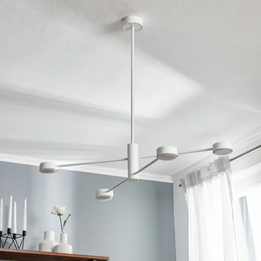 Plafondlamp Orbit IV, wit, 4-lamps