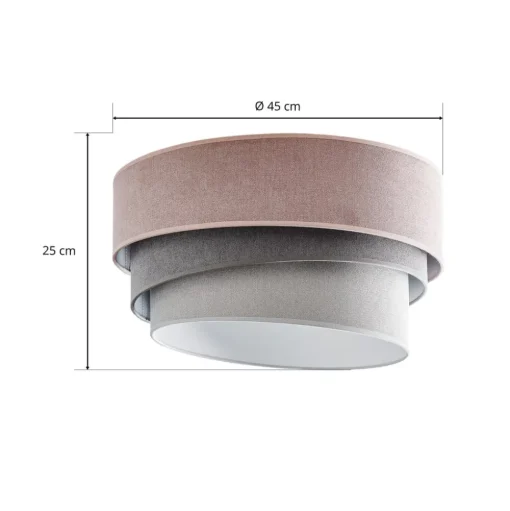 Plafondlamp Pastel Trio Ø 45 cm roze/grijs/lichtgrijs