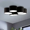 Plafondlamp Pastore 2, Ø 99 cm, zwart, 6-lamps, stof