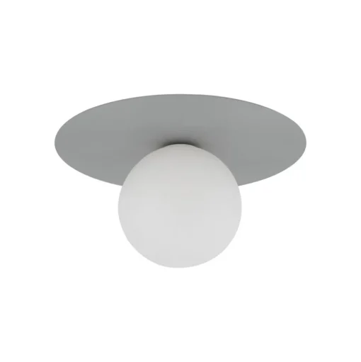 Plafondlamp Pixie, grijs, glas, Ø 25 cm, bol, G9