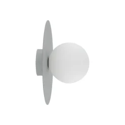 Plafondlamp Pixie, grijs, glas, Ø 25 cm, bol, G9