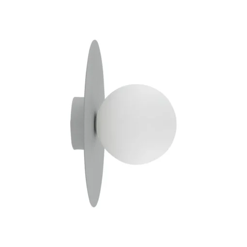 Plafondlamp Pixie, grijs, glas, Ø 25 cm, bol, G9