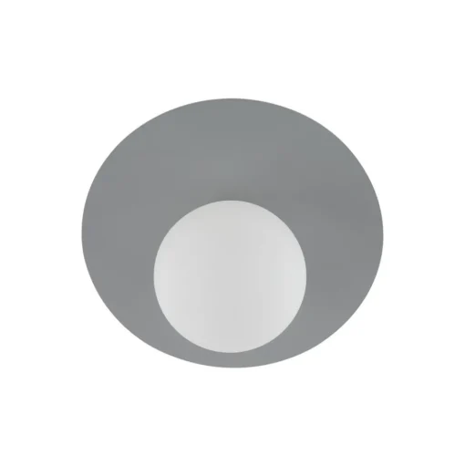 Plafondlamp Pixie, grijs, glas, Ø 25 cm, bol, G9