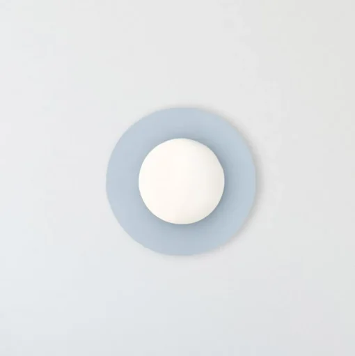 Plafondlamp Pixie, lichtblauw, glas, Ø 25 cm, bol, G9